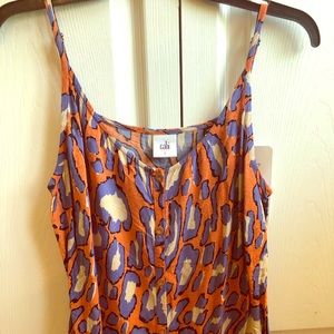 Cabi skin print top orange and purple